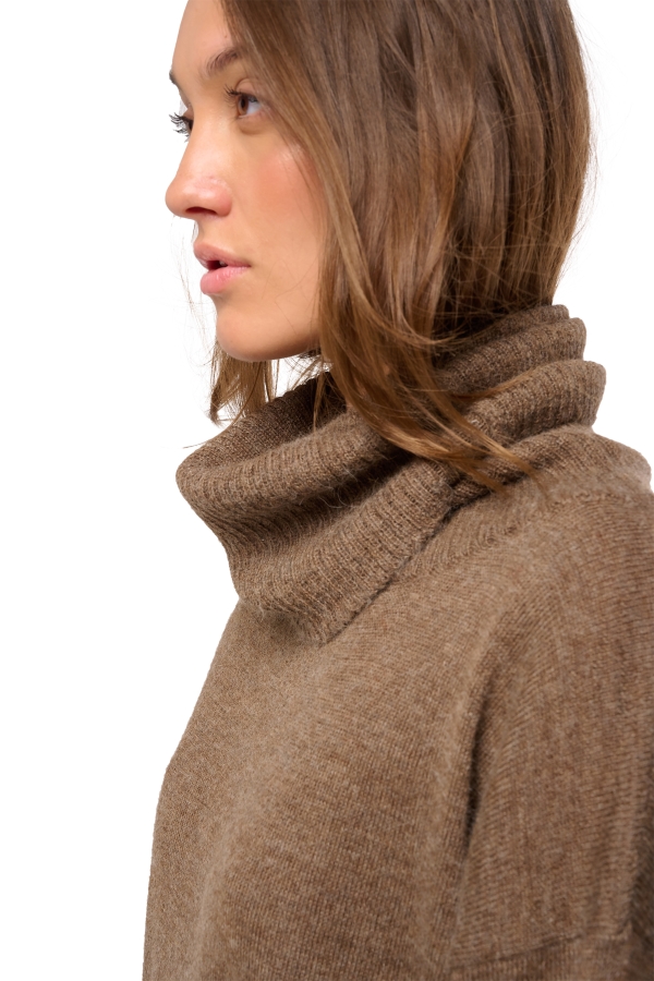 Baby Alpaca ladies roll neck tanis natural l